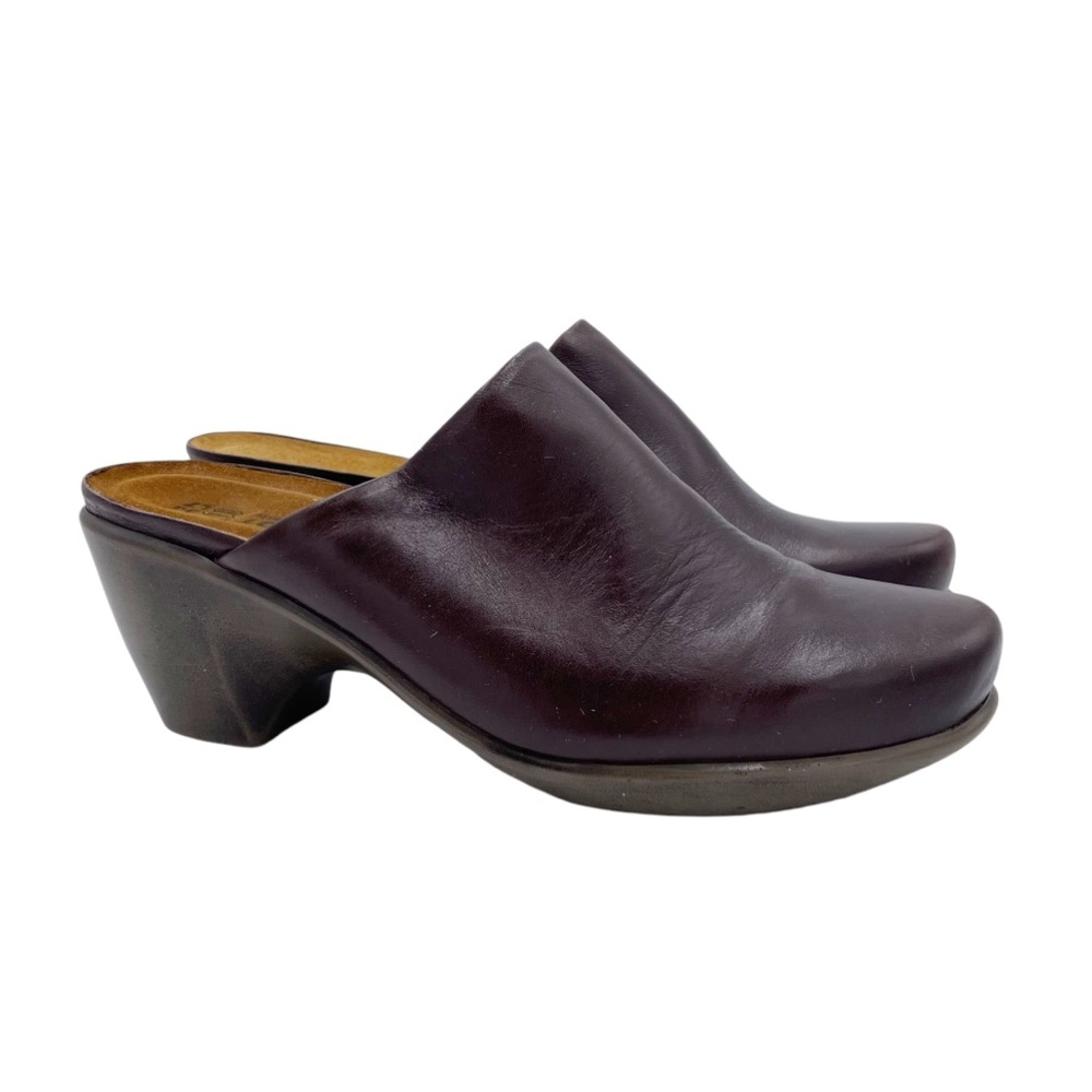 NAOT Eden Dream Leather Mule Clog Deep Brown Purple Women's Size 38 US Size 7